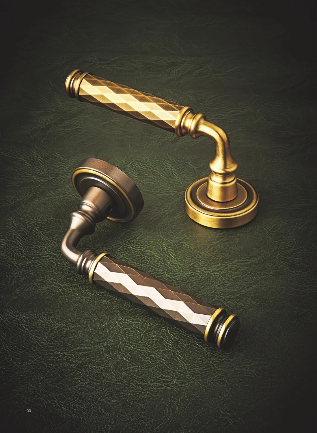 Classic faceted brass door levers