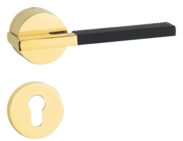 Z02101 Zinc alloy lever lock with leather trim